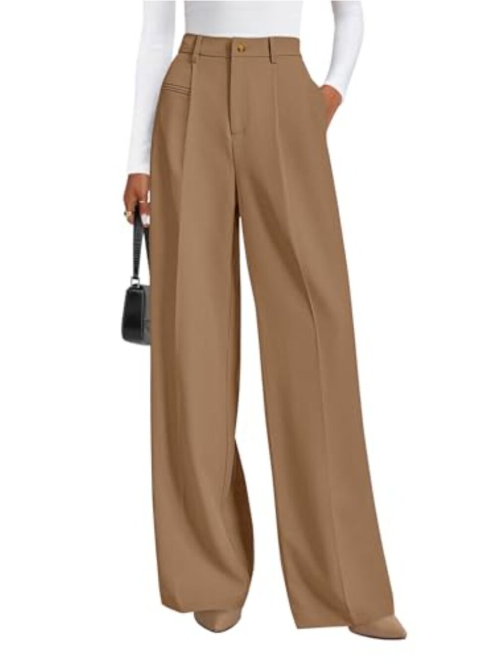 Women's Wide Leg High Waist Dress Pants Suit Trousers with Pockets